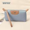 Women's Long Genuine Leather Wallet - Large Capacity, Lightweight, Fashionable Color Block Clutch with Zipper