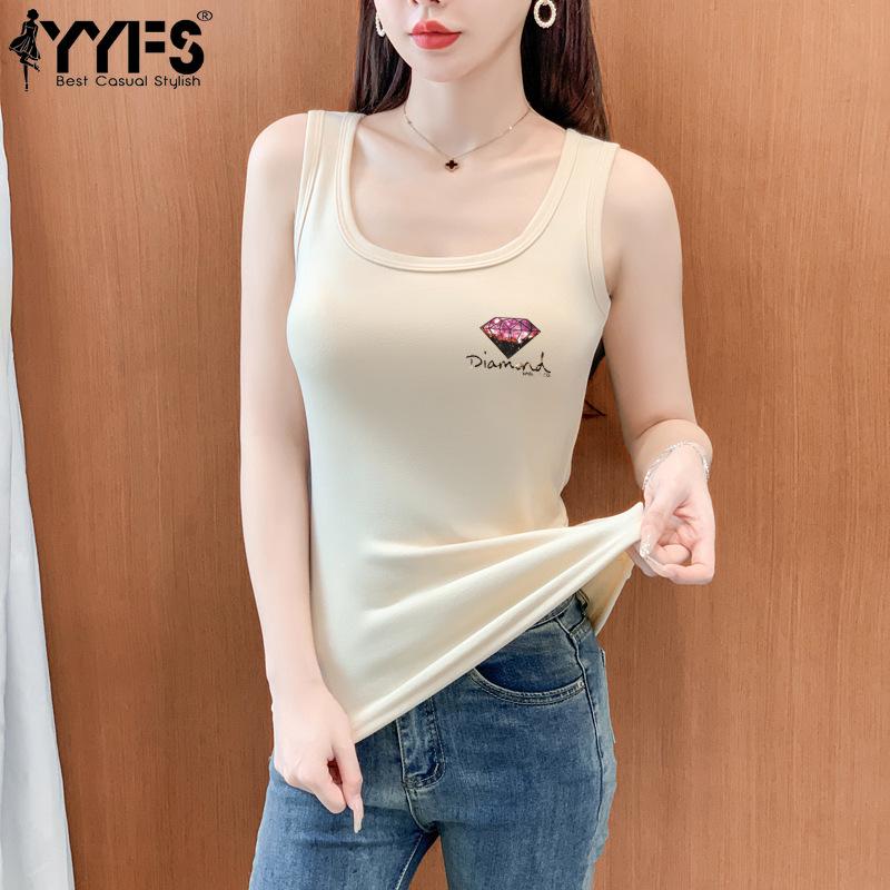 

YYFS Жіночі модні повсякденні літні весняні блузки та сорочки без рукавів з U-подібним вирізом S білий