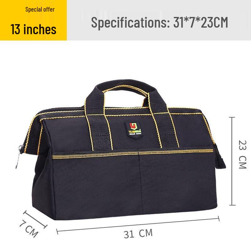 

Сумка для інструментів електрика: Міцне, водонепроникне полотно зі збільшеним, зносостійким дизайном для зручного та багатофункціонального зберігання.