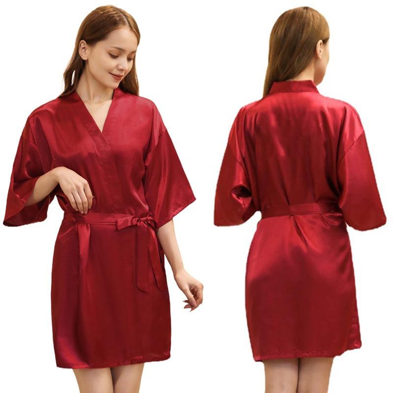 Plus Size Women's Summer Solid Color Thin Sexy Short Cardigan Pajamas