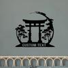 Vintage Metal Torii Gate Wall Art, Personalized Japanese Shinto Shrine Decor, Multipurpose Hanging Sign