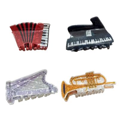 Stilvoller Haarspangen-Klip mit Musikinstrument Acryl-Haarnadeln für Frauen Musikliebhaber Modeaccessoire Geschenk