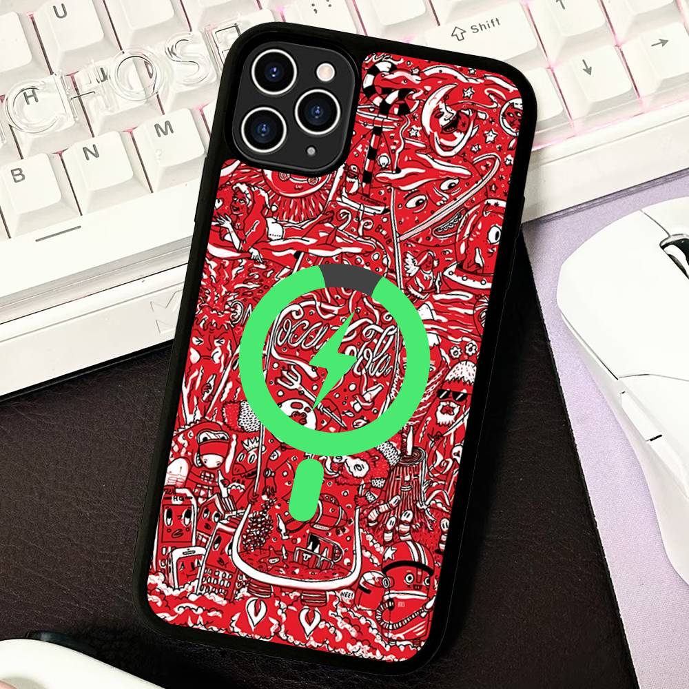 Hot C-Coca Drinks C-Cola For Magsafe Magnetic Wireless Phone Case For IPhone 17 Pro 16 15 14 Plus 13 12 11 Pro Max