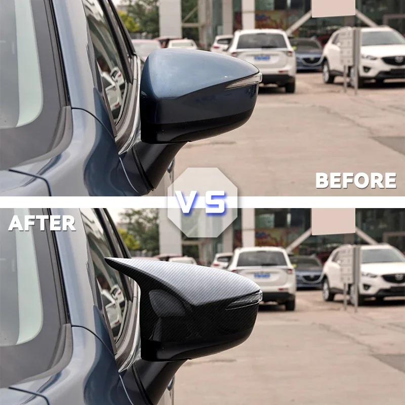 For Mazda CX-3 CX-4 CX-5 2-piece set in glossy black style Side Rearview Mirror Cover Cap Door Mirror Shell Accessories