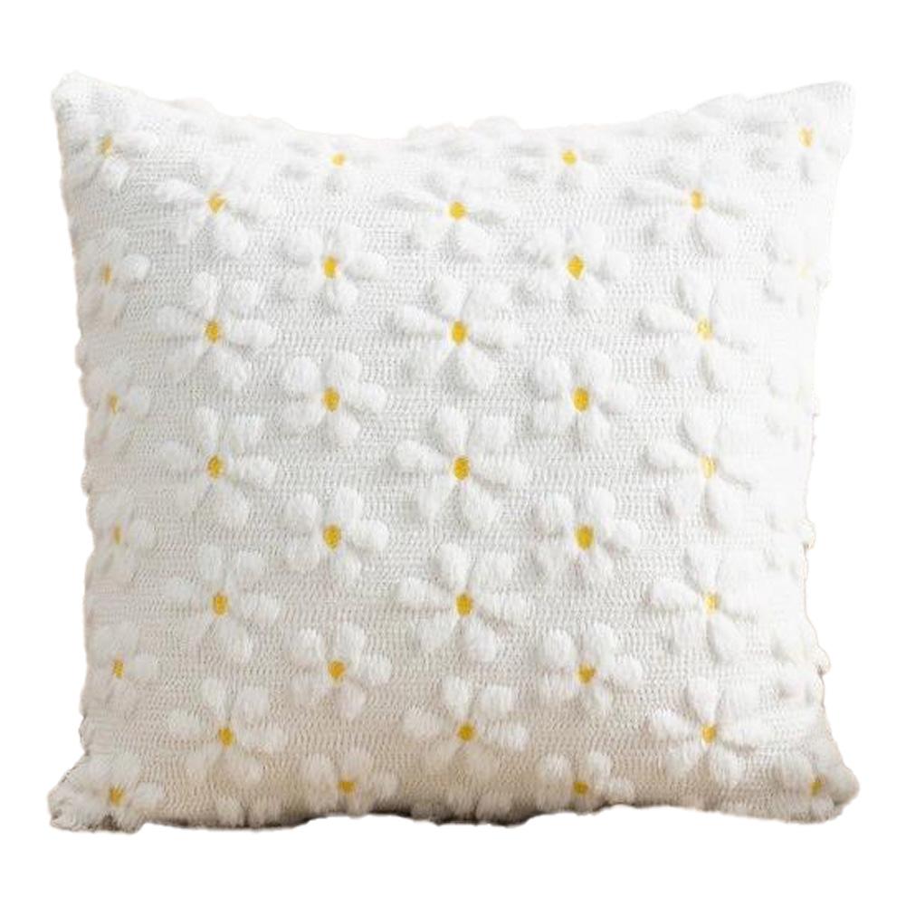 1 PC Christmas Throw Pillow Cover Plush Embroidery Snowflake Christmas Decoration Living Room Embroidered Cartoon Pattern Pillow