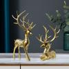 Luxurious Golden Deer Wine Cabinet Ornaments - Elegant Elk Decorations for Living Room, Bedroom, or Entrance Hall.
