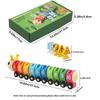 Colorful Wooden Caterpillar Train Set With Number Signs Color Number Cognition Traffic  Educational Toys As Gift
