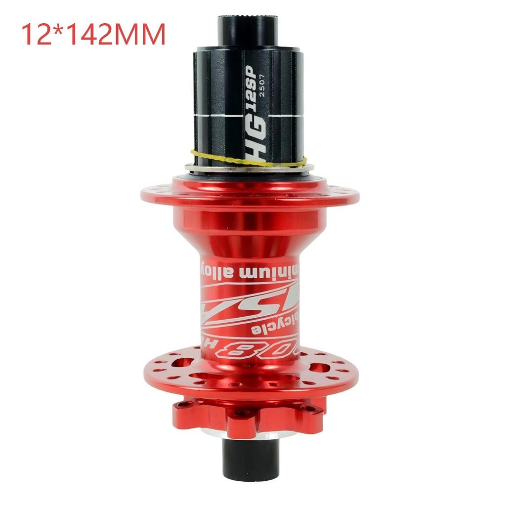 32-Hole Mountain Bike Rear Hub, Four-Bearing, Quick Release Thru-Axle, Six-Bolt Disc Brake, Six-Pawl Cassette Freehub