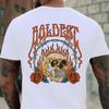 2024 Men's Skull Head Printed Short Sleeved Round Neck T-Shirt Soft Summer Weekend Casual Tshirt Hot Sale Tees