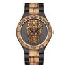 Wooden Watch Quartz Scale Dial Double Color Watch Round Dial Men's Watch