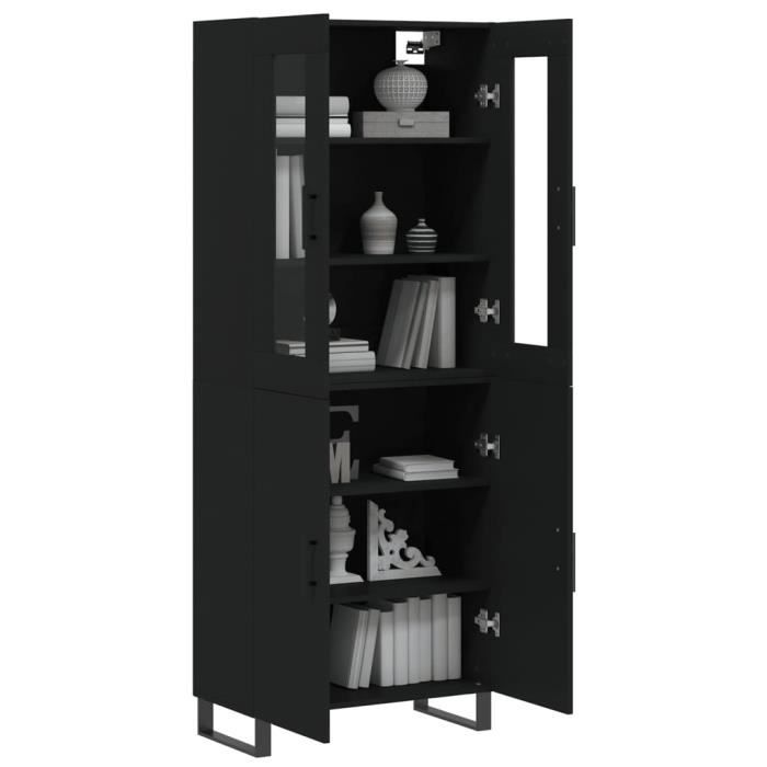 VidaXL Highboard Black 69.5x34x180 Cm Engineered Wood 3198234