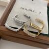 Geometric Square Stud Exquisite Diamond-Set Atmospheric High-End Versatile Niche Design Cold Wind