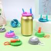 Soda Can Cover With Straw Creative Sealed Plastic Straw Beverage Can Cover Cup Suitable For Canned Beverage Reusable Tank Cover
