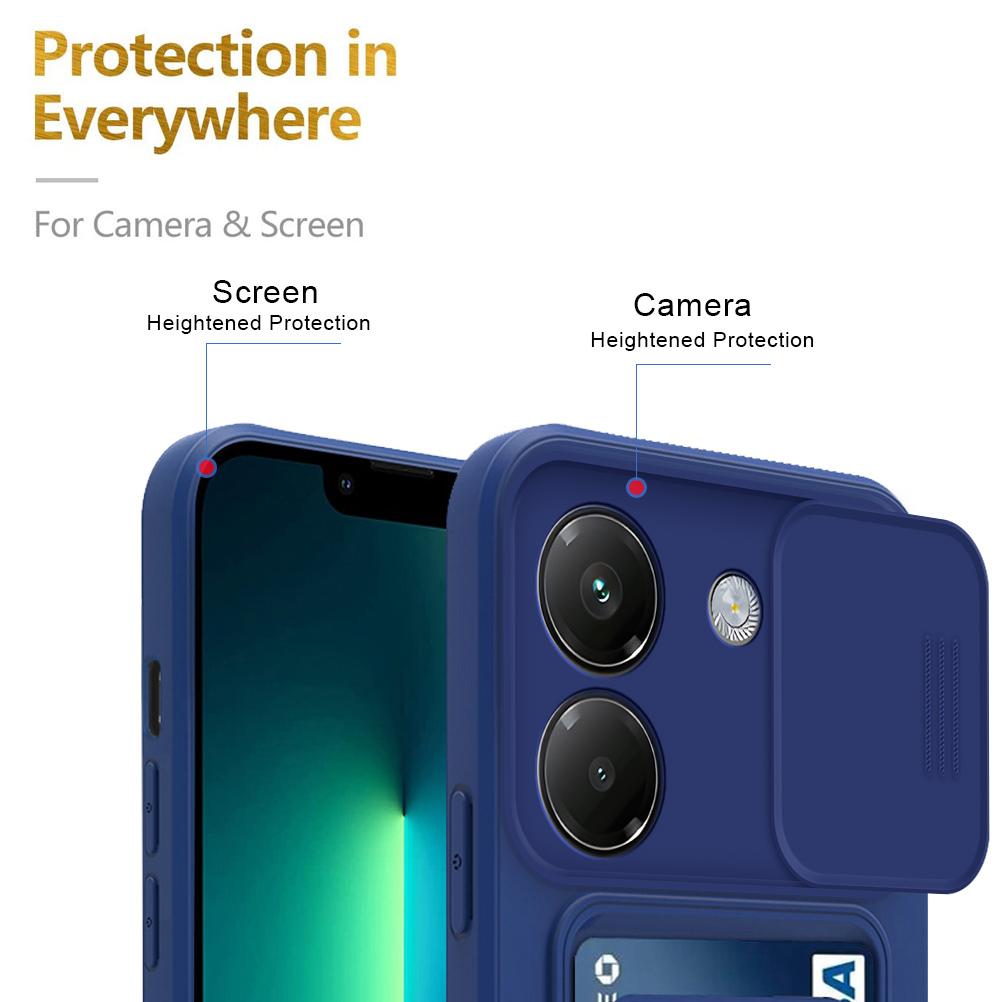 Case For Xiaomi Poco M7 Pro 5g TPU Soft Wallet Case For Poco M7pro 5g Magnet Holder Ring Push Pull Camera Protect Fundas