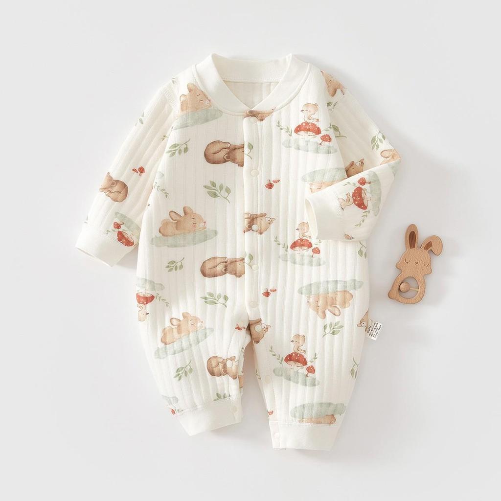 Quilted Baby Jumpsuit: Warm Winter Romper & Thicken Air Cotton Pajamas