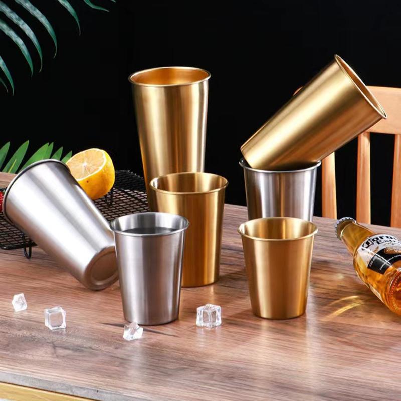 304 Stainless Steel Beer Cup,350/400/500ml Coffee Mug Drop Resistant Outdoor Restaurant Beverage Cups, Bar Wine Accessories Gift
