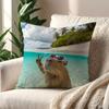 Capybara Summer Swimming Cushion Cover For Pillow Printing Sofa Decoration Home Car Room Coffee Shop Office Nordic Simplicity