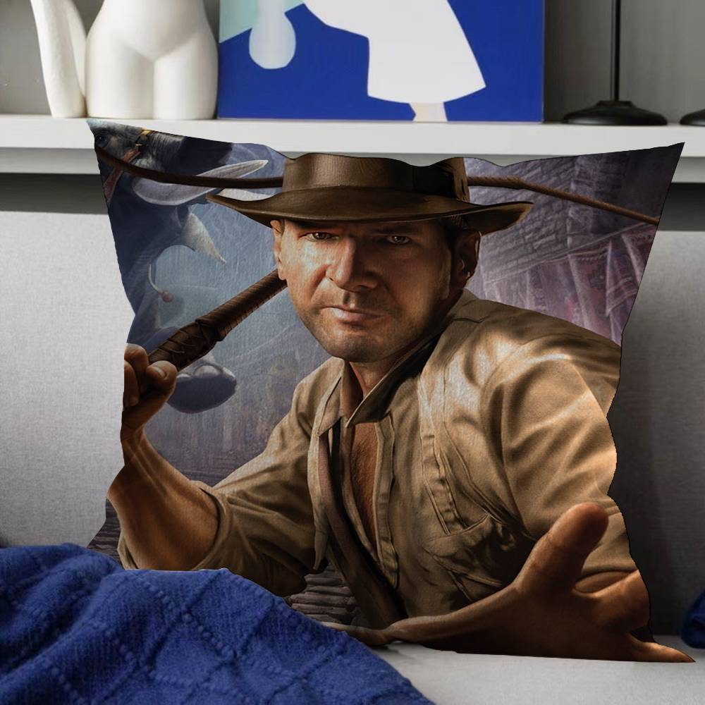 Action Adventure Film I-Indiana J-Jones Cushion Cover Car Throw Pillow Case For Sofa Car Christmas Gift 40X40Cm 45X45Cm
