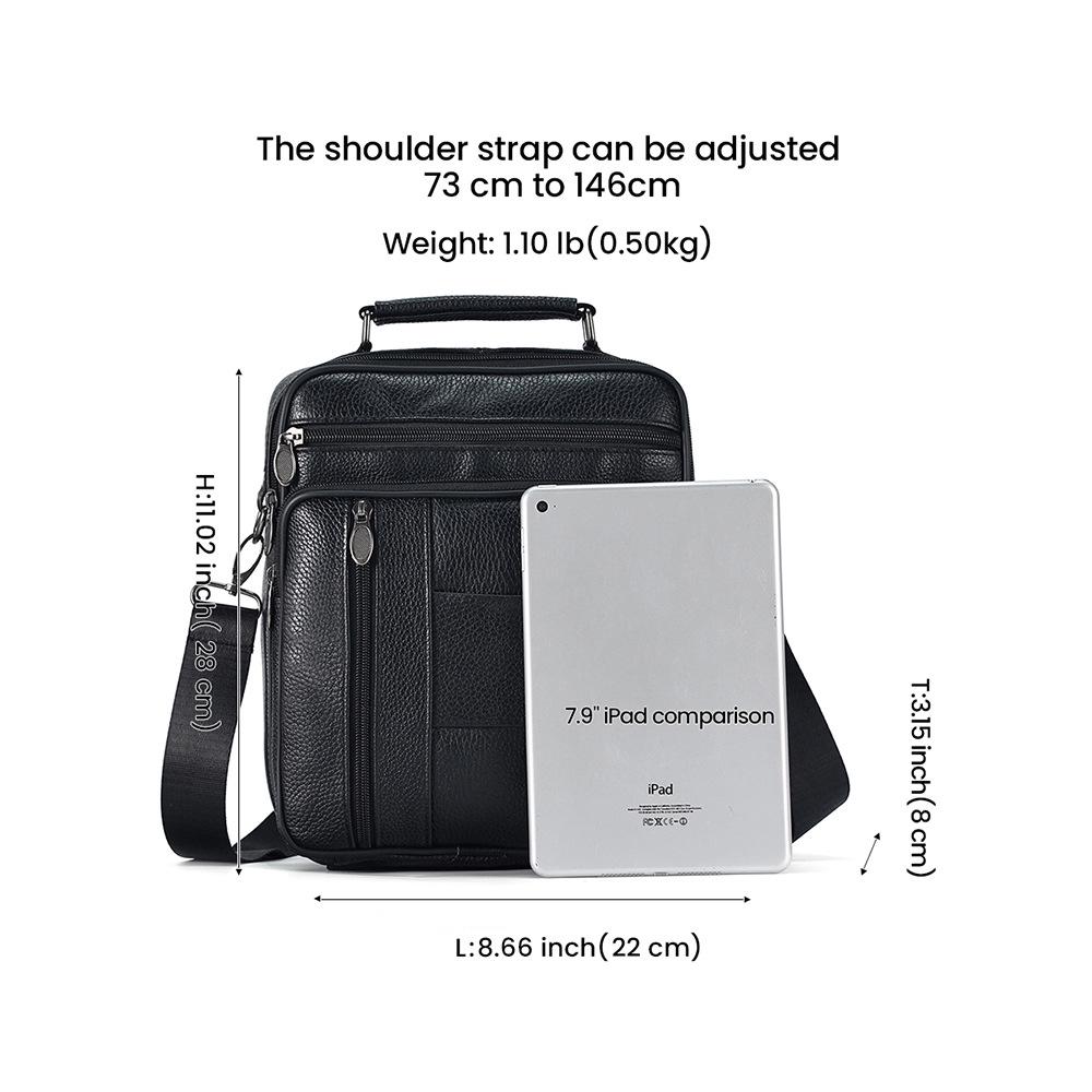 Herren Echtleder Vertikale Umhängetasche - Multifunktionale High-End Schultertasche für den lässigen Pendelverkehr