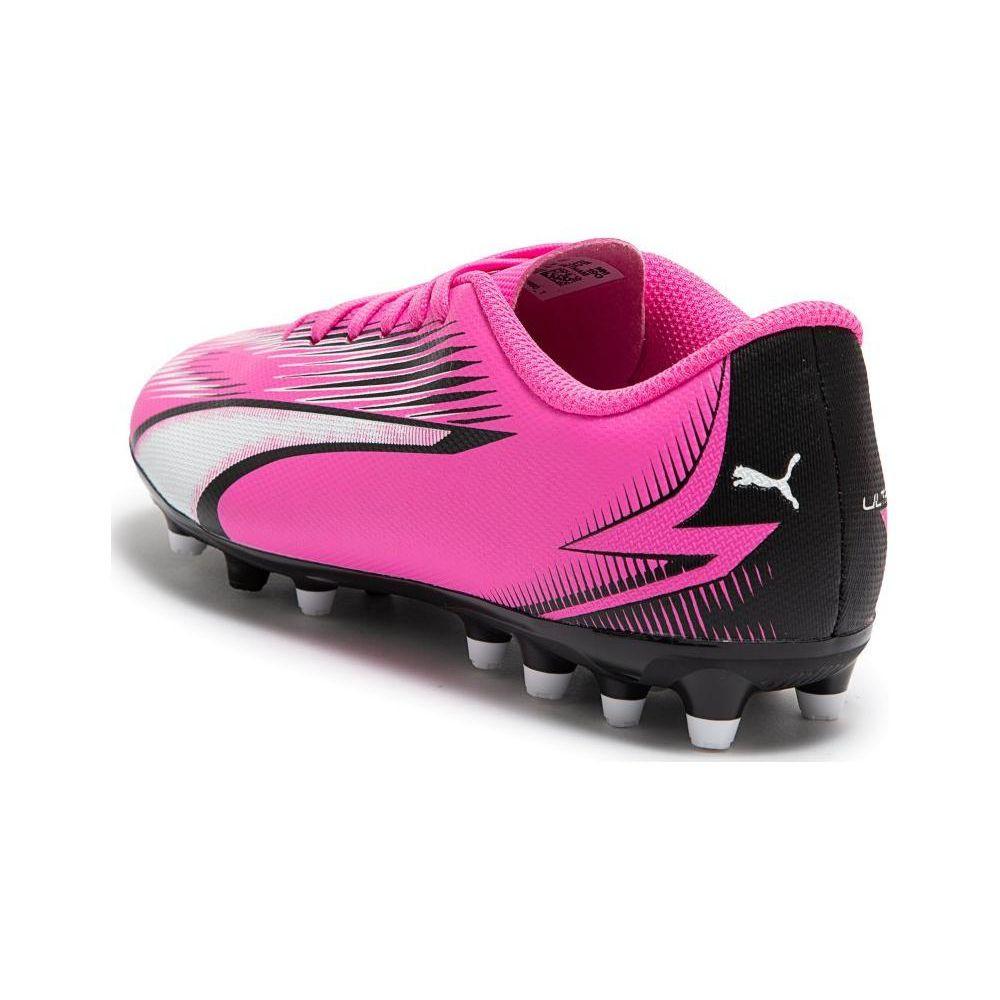 Puma Ultra Play Mg Jr Breathable Balance Support Low Top Kids Soccer Shoes Kids Soccer Shoes Pink Black White 107777-01