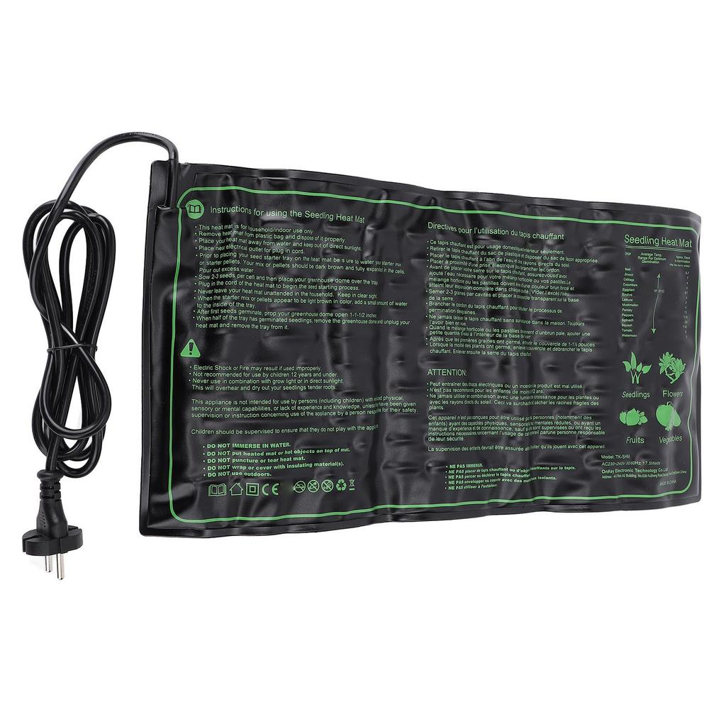 20x10in Seedling Heat Mat PU Water Proof Warm Hydroponic Plant Heating Pad Mat for Seed Germination