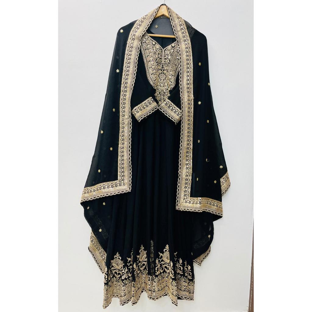 Indian Anarkali Gown with Dupatta Set Bollywood Party Wedding Wear Ethnic Suit