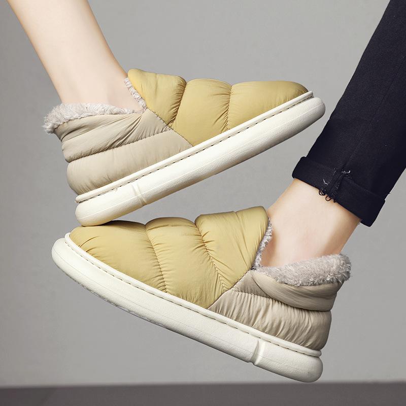 Buty śniegowe buty rodzic-dziecko zimowe aksamitne ocieplane ciepłe wodoodporne futro zintegrowane puchowe buty chlebakowe dla pary 2024