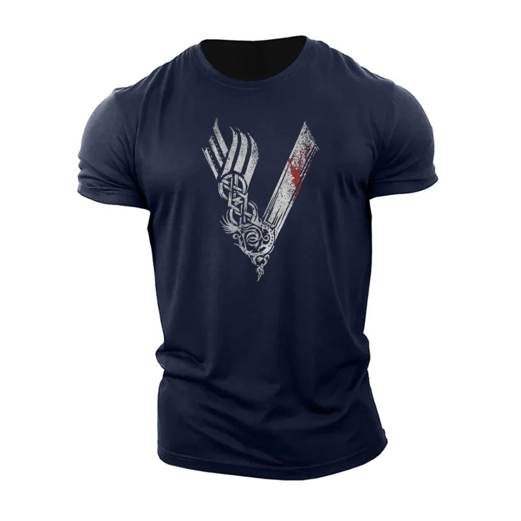 Vikings Warrior Fitness Training Gym Leisure TShirt Mens and Womens Luxury Brand