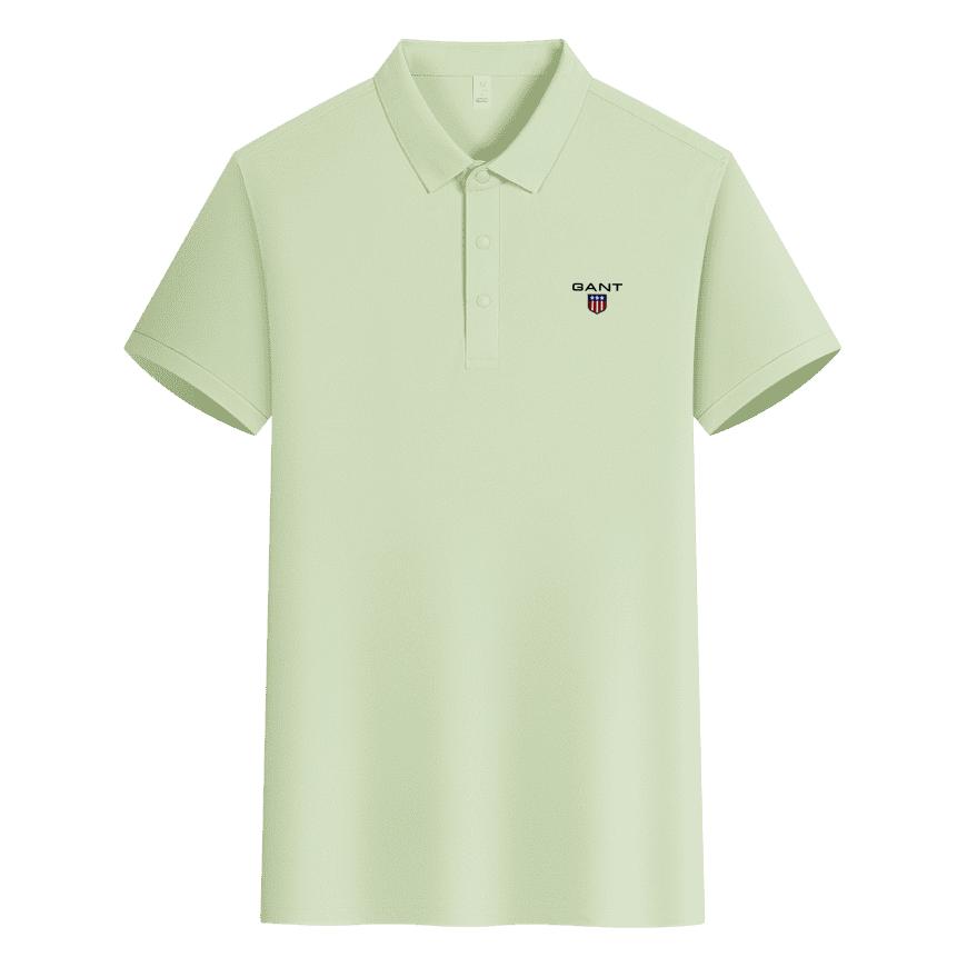 Gant 2025 Sommer Ny Brodert Business Casual Ensfarget Poloskjorte Par Poloskjorte