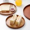 1PCS Wood Serving Tray Home Decoration Kitchen Counter Breakfast Plate Non Slip Salad Dessert Plate Round Coffee Tea Tray