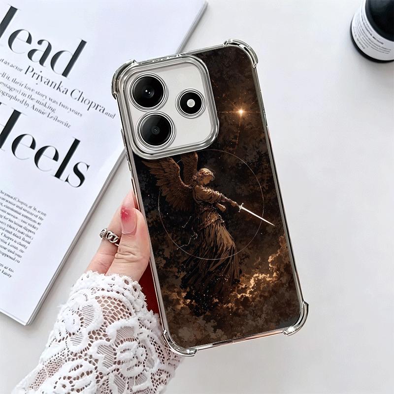 

Archangel Michael Aesthetics Plating Phone Case For Xiaomi Redmi Note 14 15 Pro Plus 13 12 11 11S 11T 10 9S 9 5G Anti-Fall Airab Redmi Note 15 4G
