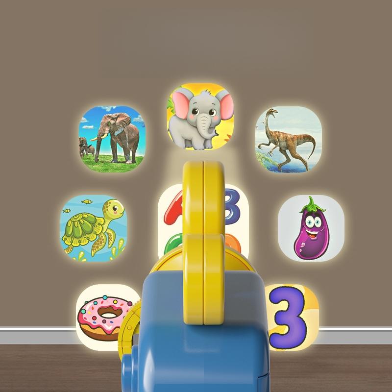 1 Set Baby Früherziehung Puzzle Projektor Taschenlampe Spielzeug Kinder Handheld Projektions-Taschenlampe Leuchtende Spielzeuge Mit 96 Mustern