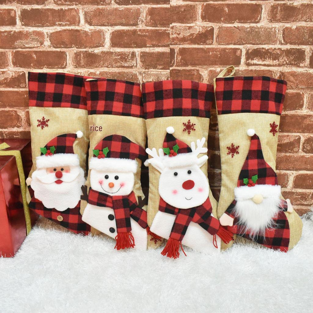 3D Cartoon Flannel Christmas Stockings & Gift Bags - 2025 Holiday Decorations