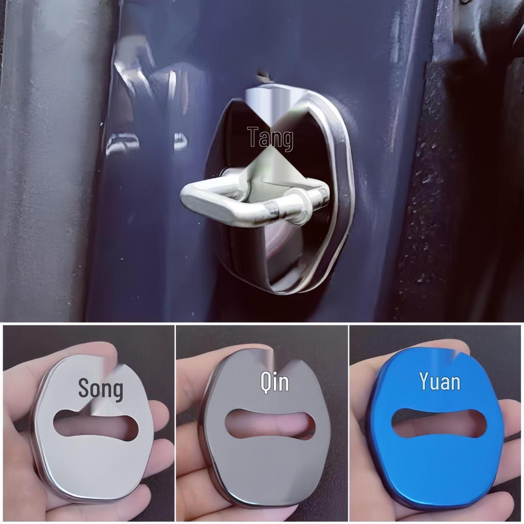 Stainless Steel Door Lock Buckle Cover for BYD Qin, Tang, Song, Yuan, Seal, Seagull Models.