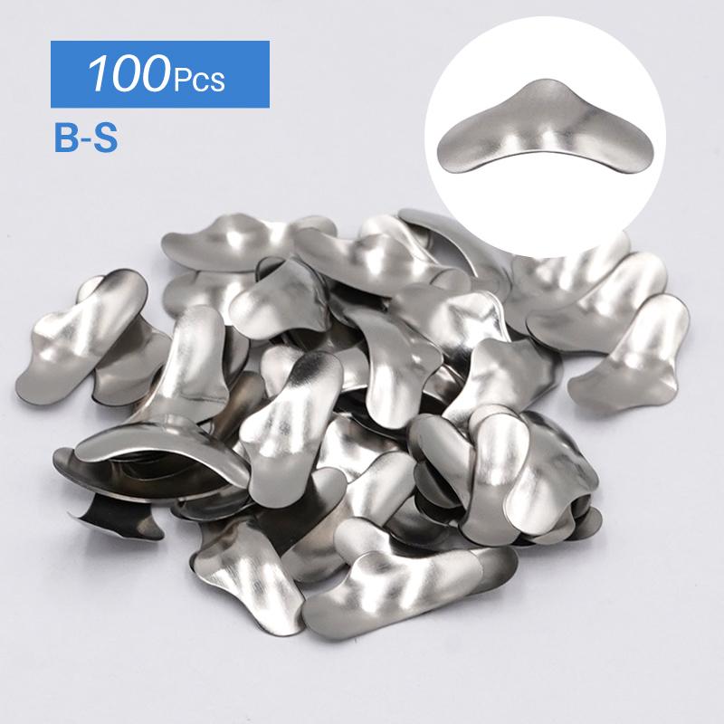 100Pcs/Set Dental Matrices Sectional Contoured Metal Matrix Bands Matrix Rings Full Teeth Replacement Dentsit Oral Care Tool
