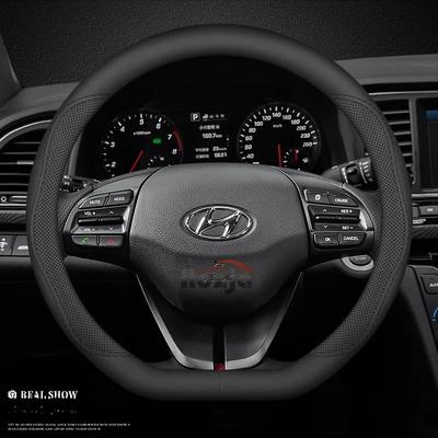 Car Leather Steering Wheel Cover for Hyundai I20 I30 Elantra KONA N Line 2013 - 2019 2020 2021 2022 2023 2024 2025 Accessories