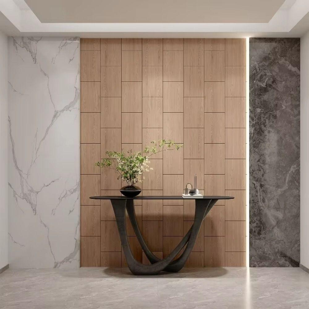 Removable 3D Wood Grain Wall Panels Oil Proof Wood Grain Wall Tiles  Bars