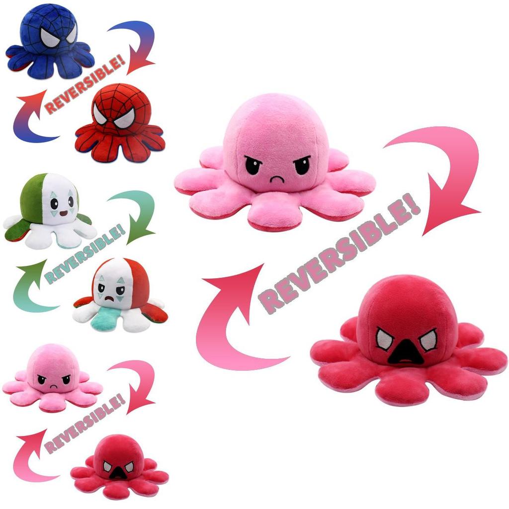 Adorabile Peluche Ottopus Reversibile di Spiderman con Caratteristiche Morbide e Realistiche per Bambini