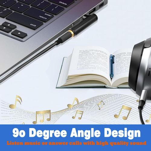 VolutyTek 90 Degree 3.5mm Male to Female Headphone Adapter 1/8 Inch Right Angle Stereo Connector for MP3 Player (2pcs)