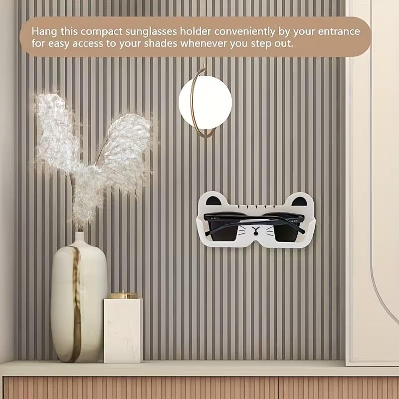 1pc Stylish Wall-Mount Eyeglass Case, No-Drill, Space-Saver for Bedside, Bathroom, Bedroom, Minimalist & Compact