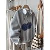 #[Imitation cotton real catties heavy industry embroidery fleece sweater women's autumn and winter