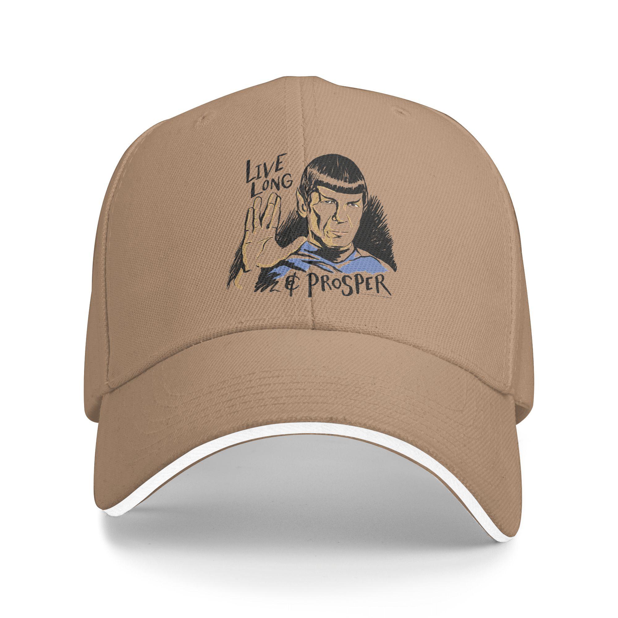 

Stars Treks The Original Series Spock Vintage Line Art Live Long Prosper Casual Baseball Cap Hiking Fishing Trucker Hat One Size хаки