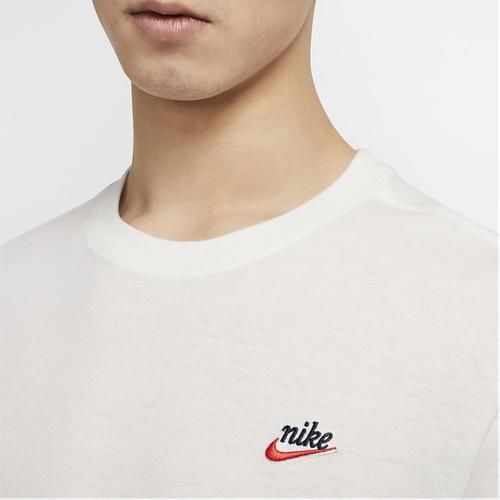 Nike Small Logo Solid Color Printed Short-Sleeve T-Shirt for Men In White