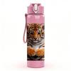 1PC Realistic Tiger Cub Animal Print 750ml Color Plastic Sports Water Bottle Leakproof Flip Straw Lid Suitable for Sports Office Home Use