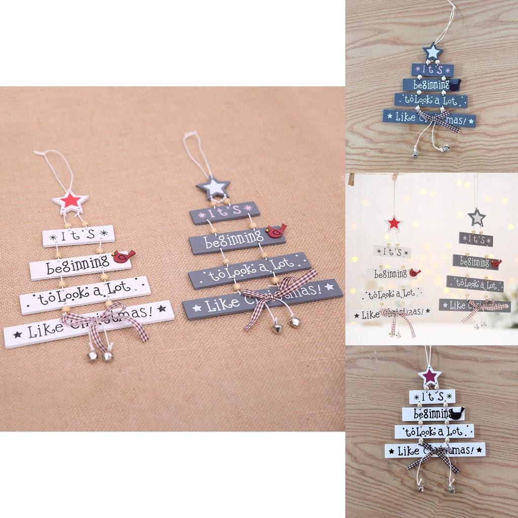 Wooden Whimsical Christmas Tree Ornaments Colorful Letter Features For Holiday Joy