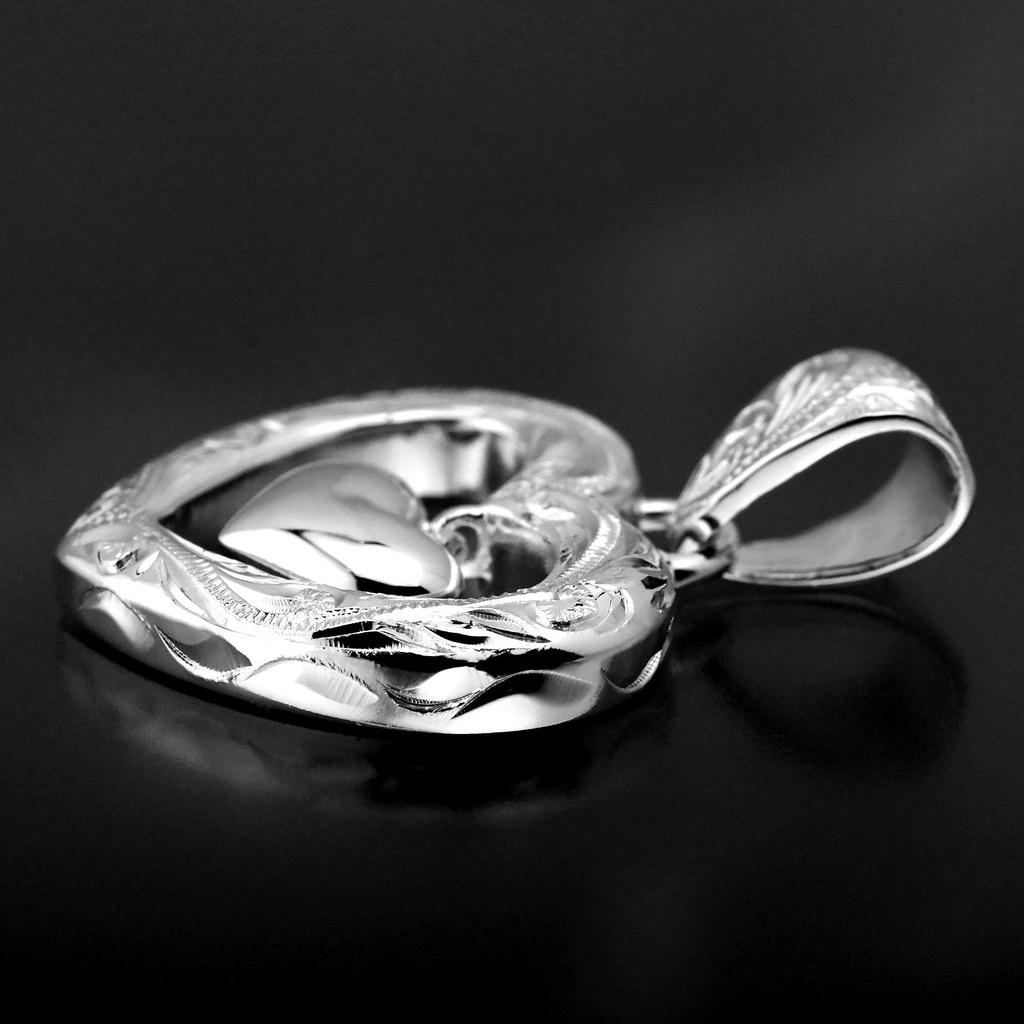 Leilani Hawaiianischer Schmuck Doppeltes Herz Silber Halskette Anhänger in Sterlingsilber (Keine Kette)