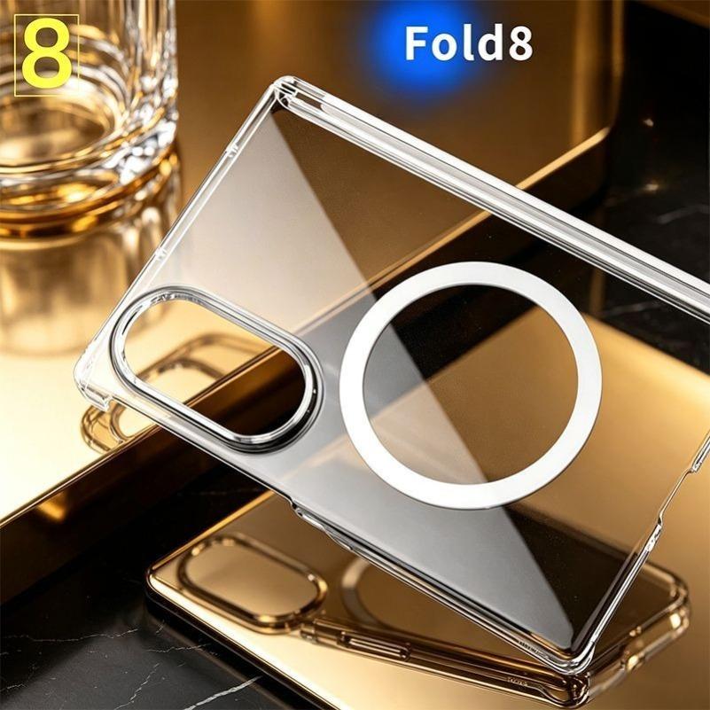 Frosted Hinge Protection for Magsafe Case for Samsung Galaxy Z Fold 8 Ultra 7 6 5 4 Fold8 Wide Clear Black Magnetic Phone Cover
