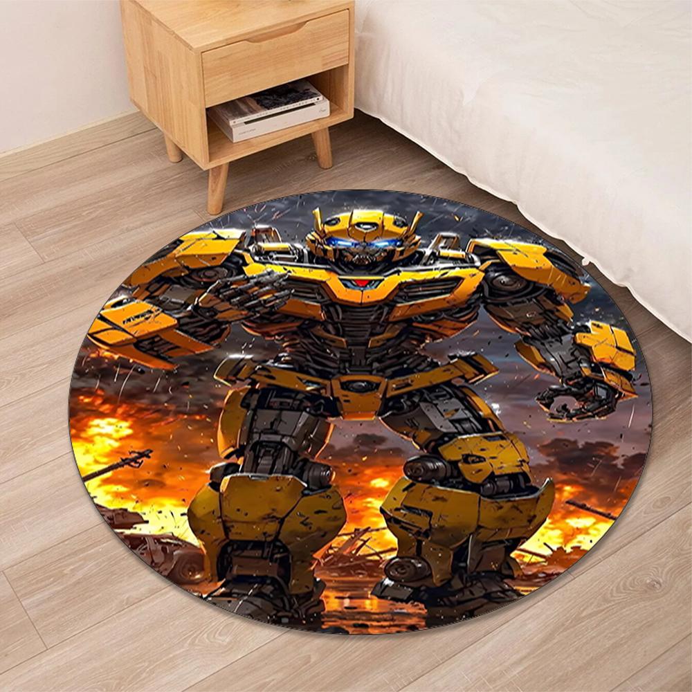 Transformers Printed Round Rug Carpet Chair Rug Area Rug Entryway Doormats,for Office Chair Living Room Bedroom Kitchen Room.