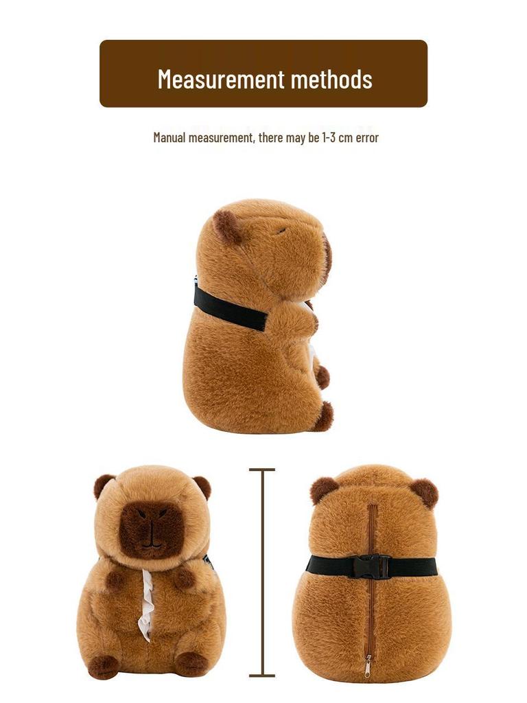 Capybara Plush Toy Car Tissue Box Cover: Cute Storage Ornament Holder