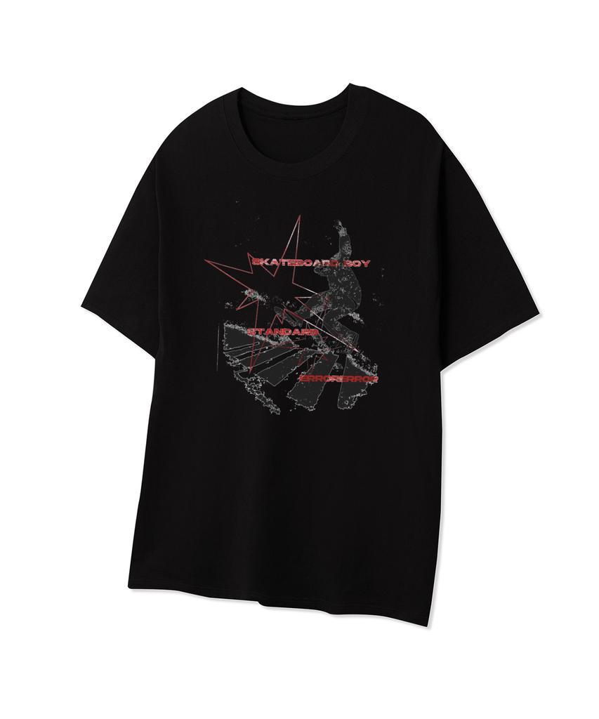 STANDARDERROR 87-Stan320 Skateboard Boy Crack Solid Short Sleeve T-Shirt (2 Colors)